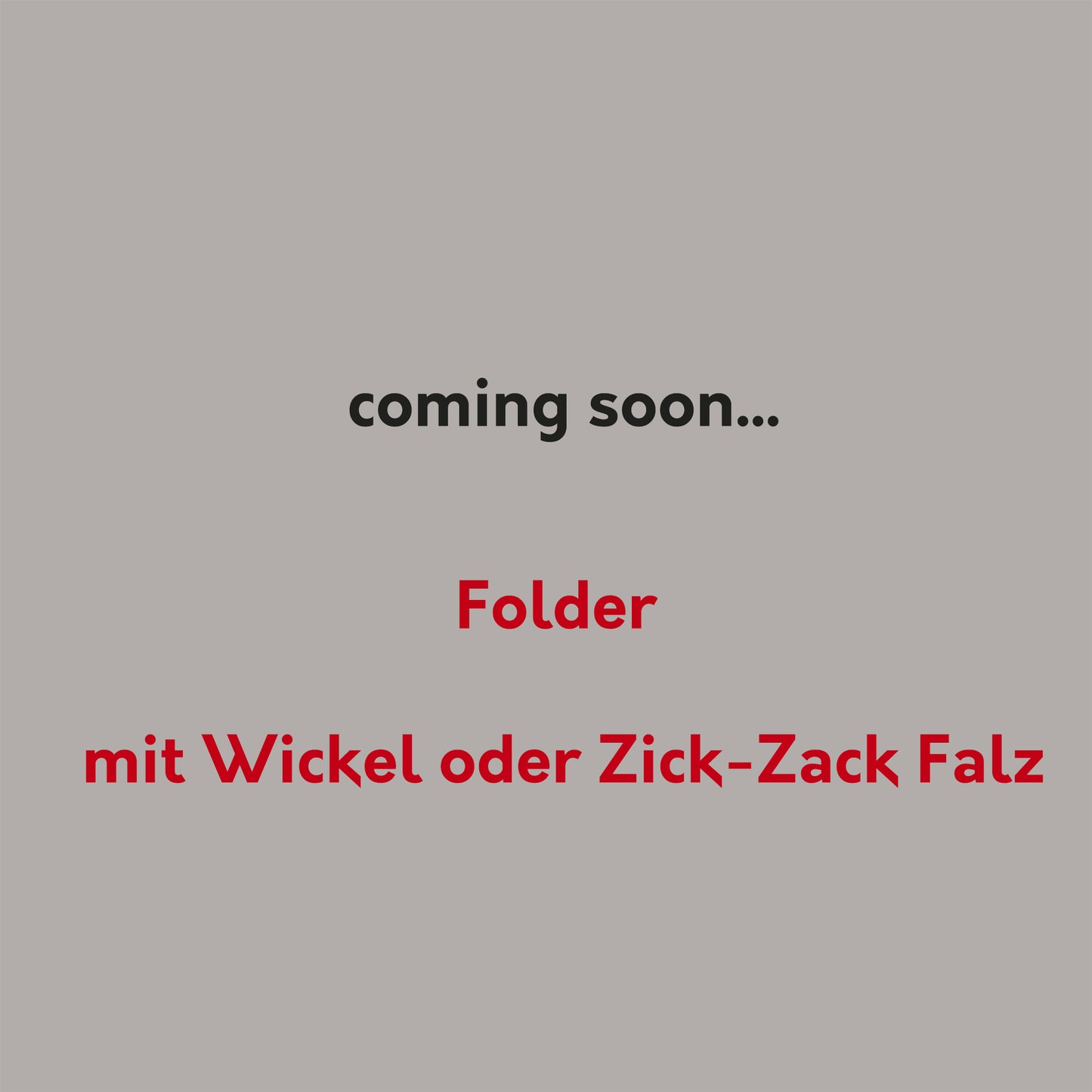 Ab nächster Woche...